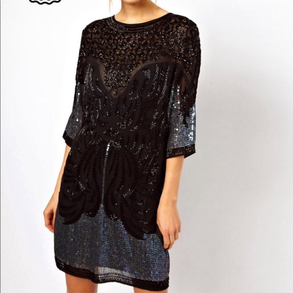 ASOS shift dress with baroque beading